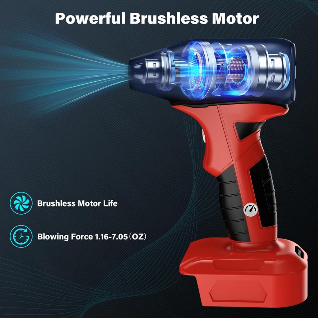 Mini Jet Blower Portable Violent Turbo Fan for Milwaukee 18V M18 Battery, 4-Speed Wireless High Speed Handheld Fan, for Computer Key Board