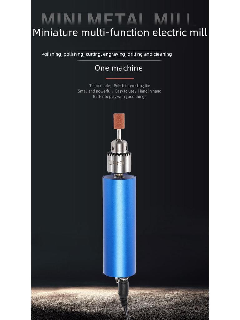 Modrá kovová mini elektrická bruska s britskou a americkou zástrčkou, 12V2A plynule nastavitelná rychlost, ruční malá elektrická vrtačka.