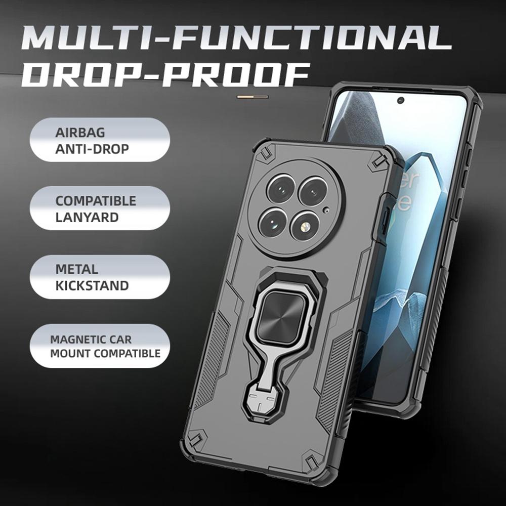 For OnePlus 13 Case Rotatable Ring Kickstand PC + TPU Shockproof Phone Cover