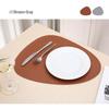 Two-Tone PU Leather Placemat: Waterproof, Oil-Proof, Heat-Insulating, Non-Slip PVC Mat for Western Dinner Plates.