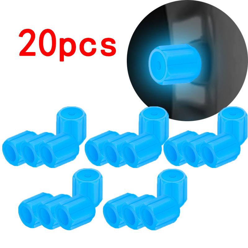 Luminous Tire Valve Caps 6 Colors Car Motorcycle Glowing Valve Cover Car Tire Wheel Hub Styling Tool Auto Accessories 4/8/20pcs Stem Caps1