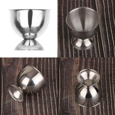 4Pcs Rustless Steel Egg Cup Cylindrical Egg Serving  Tray Mini Shot Glass  Kitchen Table