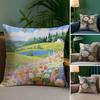 Flower Vase Pillow Case Sofa and Living Room Decorative Cushion Covers Dust-proof and Mite-proof Invisible Zipper