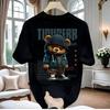 Low Battery 1% T-Shirt, Short Sleeve, Battery Full Signal Design, Pure Cotton, Couple Style, 2024 Collection, Large Size for Men