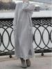 Solid Color Round Neck Loose Lace Plus Size Knitted Pullover Dress