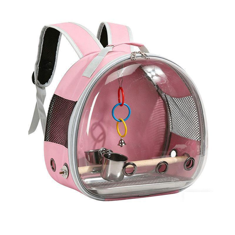 Transparent Bird Backpack Bird Carrier Travel Bag for Birds ParrotS Small Pet Acrylic Portable Bird Cage Outdoor Travel Hiking