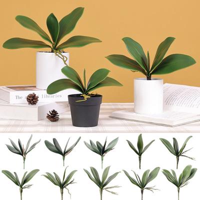 Atrakcyjne sztuczne liście orchidei realistyczne wielo-widelec DIY pomocniczy materiał