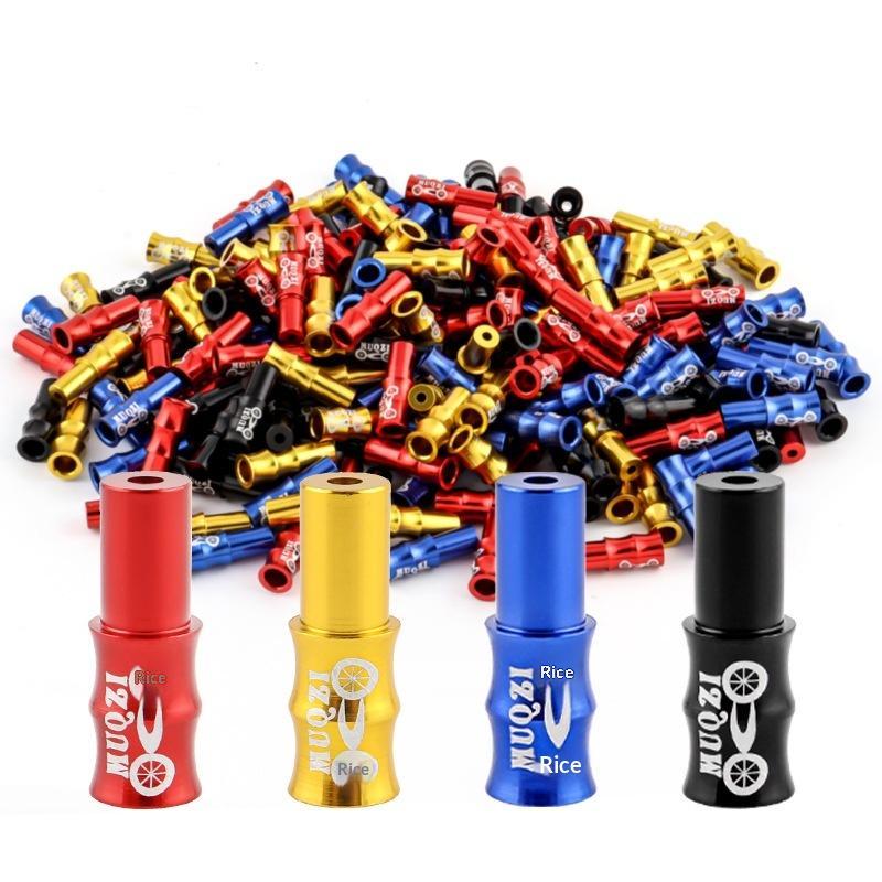 10Pcs Bicycle Brake Shift Cable Housing End Caps Aluminum Alloy Protective Cable Ends Line Cap Wire Tube Plugs