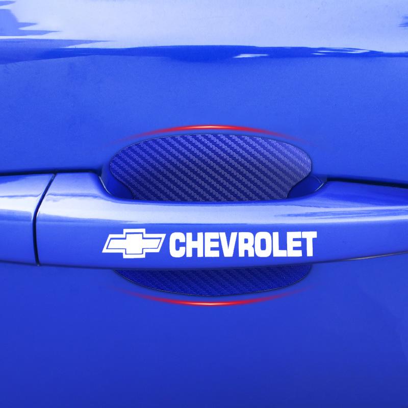 Bil Dörrklistermärke Kolfiber Repor Bil Handtag Skyddsfilm för Chevrolet Cruze Malibu Sail Spark Captiva Equinox Trax Tracker AVEO Lova Husbil