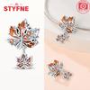 Charms Plata Copper Colors Autumn Series Maple Leaves Charm Beads Fit Original Bracelet Diy Fine Jewelry Gift For Women