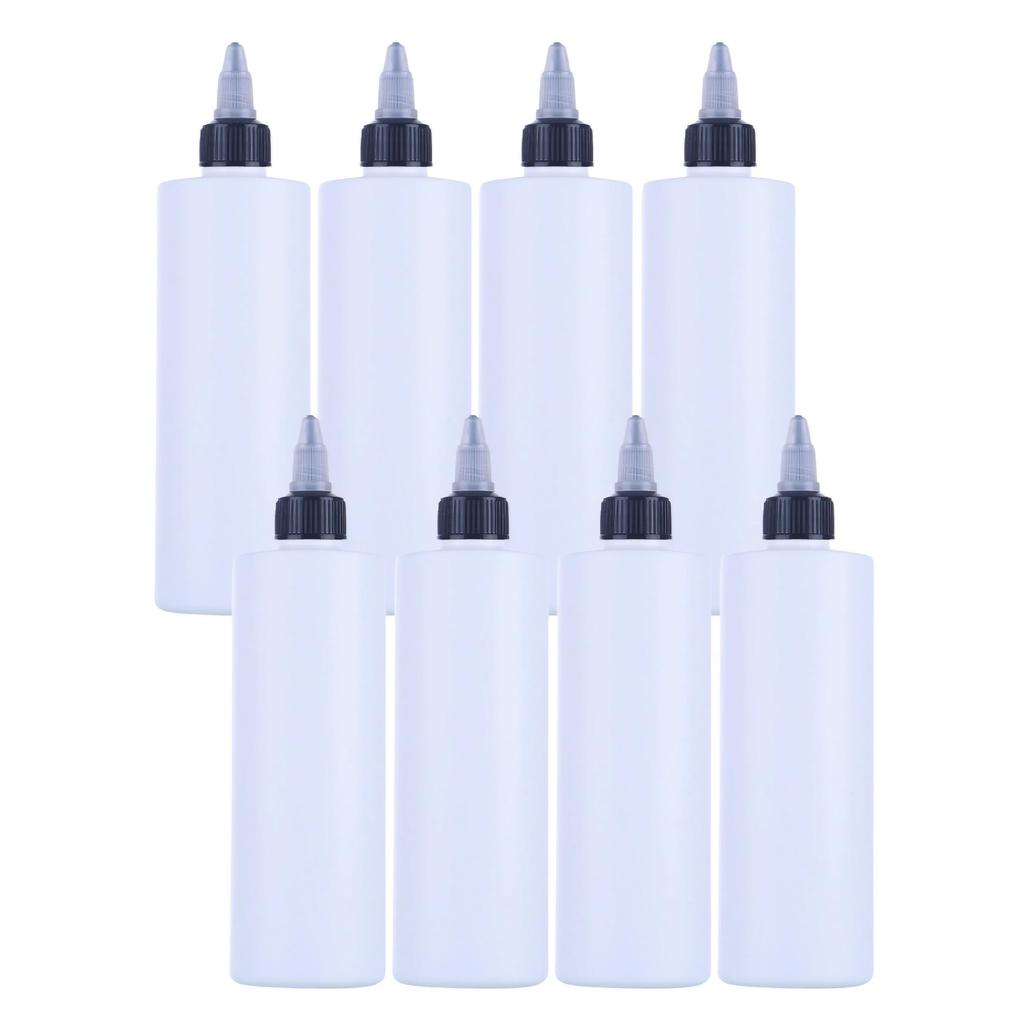 East Leaf Dropper Bottles, Plastic Model Paint/Ink Dividers, Large Capacity with Caps, 230ml, Set of 8, Translucent