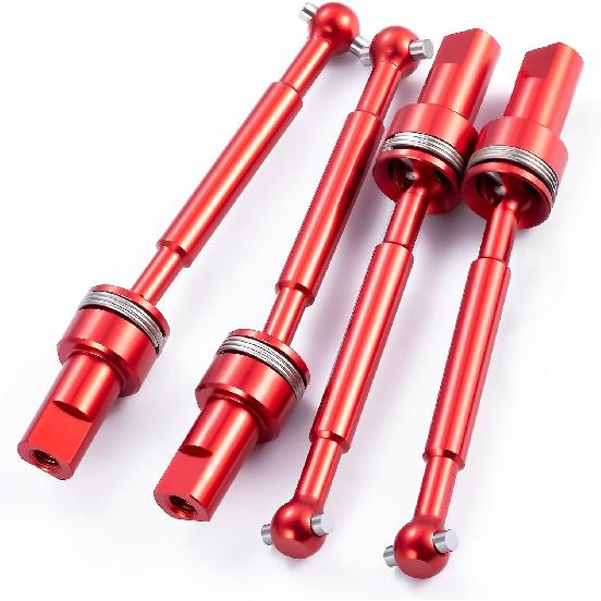 RC Aluminum Front Rear Driveshaft Assembly for Tra-xxas LaTrax 1/18 Teton Desert Prerunner SST-Replaces Part 7650 (Red)