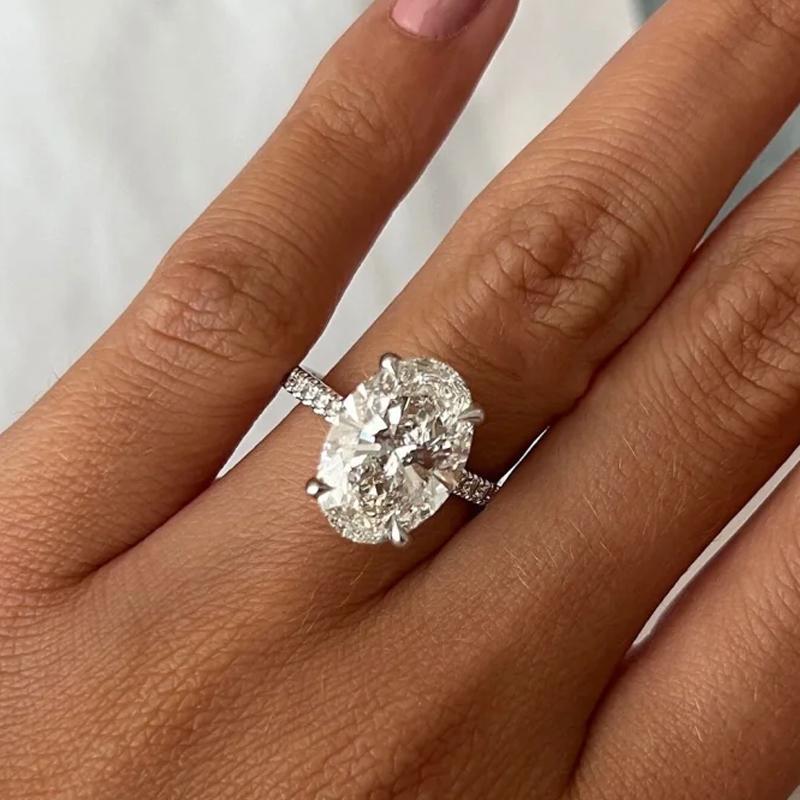Moissanite Ring 100% Real 925 Silver Diamond Party Wedding Band Rings for Women Bridal Engagement Jewelry GRA Certified