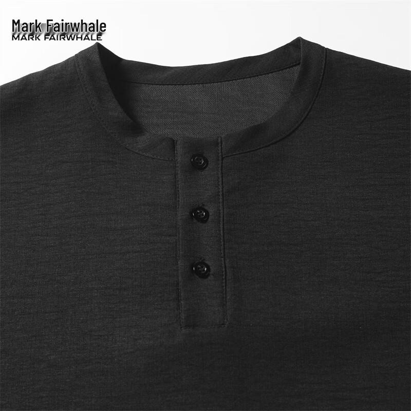Mark Fairwhale Men's Casual Long Sleeve Henry Collar Pullover
