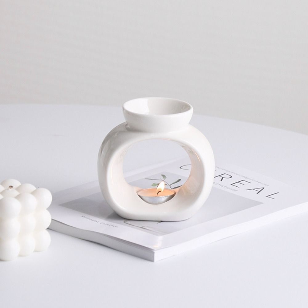 Oval Ceramic Aromatherapy Stove Elegant Optimal Fragrance Diffusion Essential Oil Burner Non-toxic Modern Incense Burners