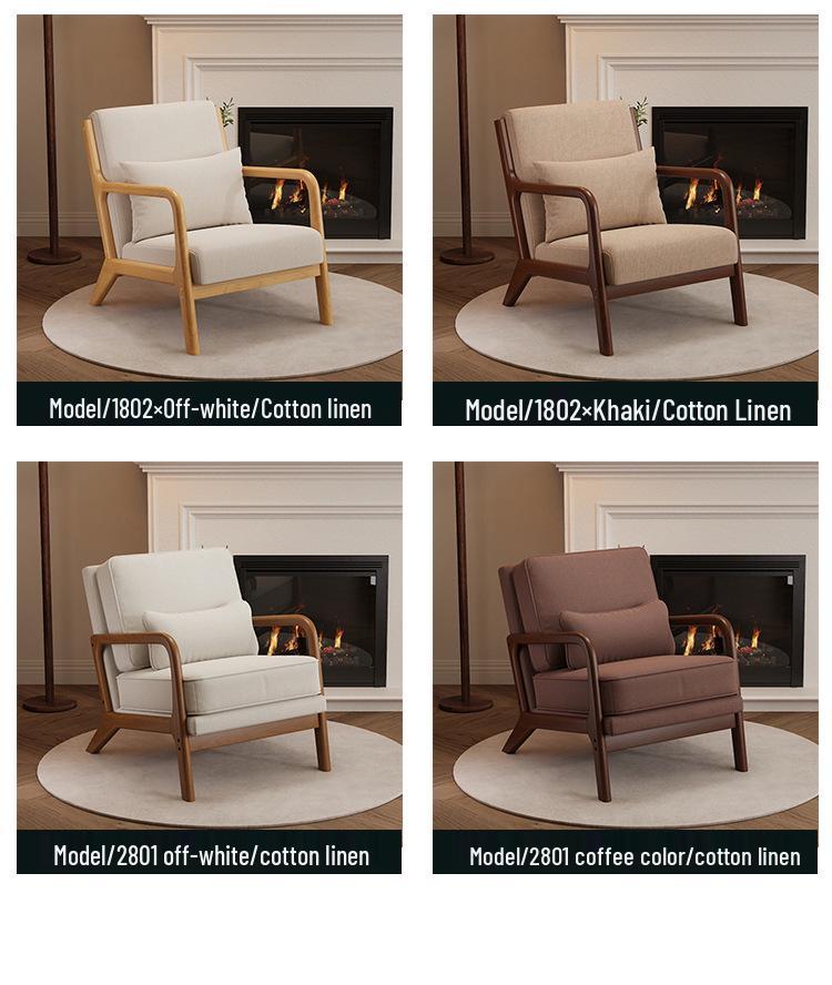 Nordischer Minimalistischer Sofastuhl - Modernes Massivholzdesign für Schlafzimmer, Wohnzimmer oder Balkon