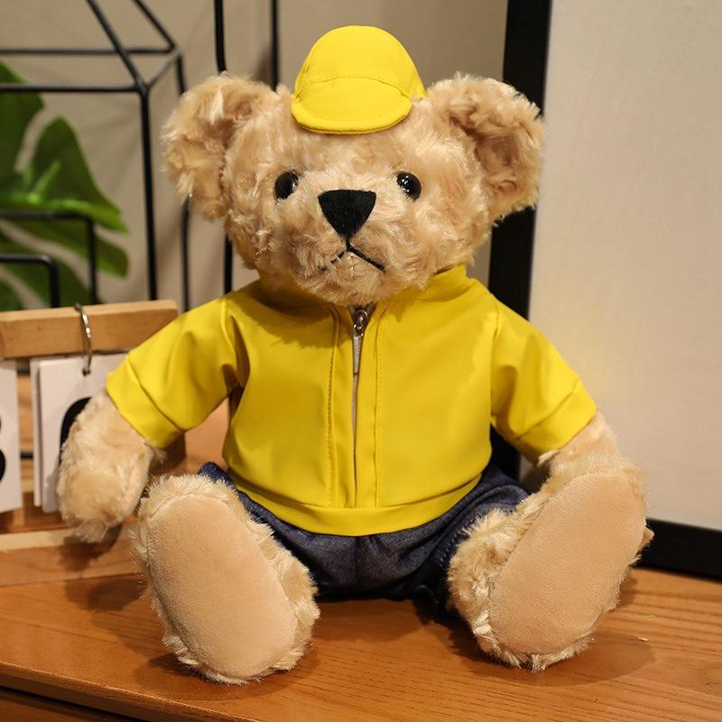 Cute dressed bear teddy bear doll plush toy hug bear doll children rag doll girl birthday gift