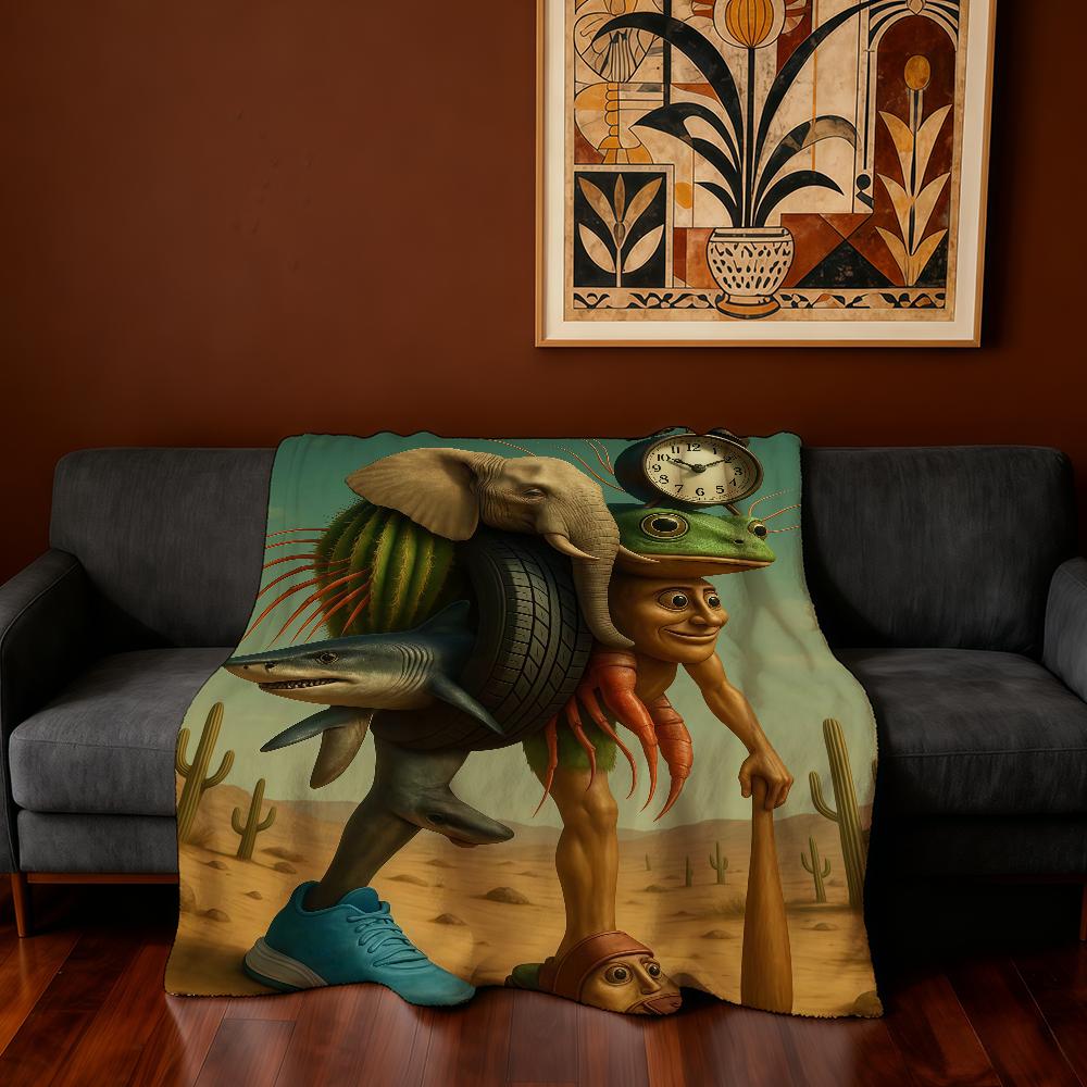 Blanket Super Warm Brainrot Comfortable Meme Plush Throw Blanket Child Home Italian Sofa Bedroom Gift