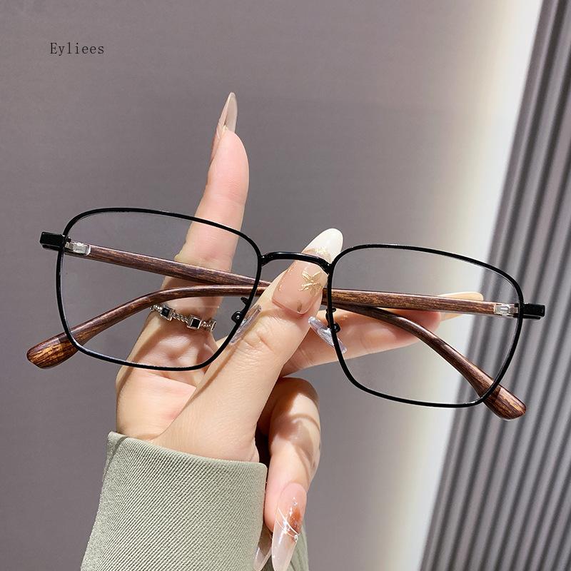 Trendy Wood Pattern High-Definition Prescription Glasses Anti-UV Classic Retro Spectacles Unisex blocking Reading glasses