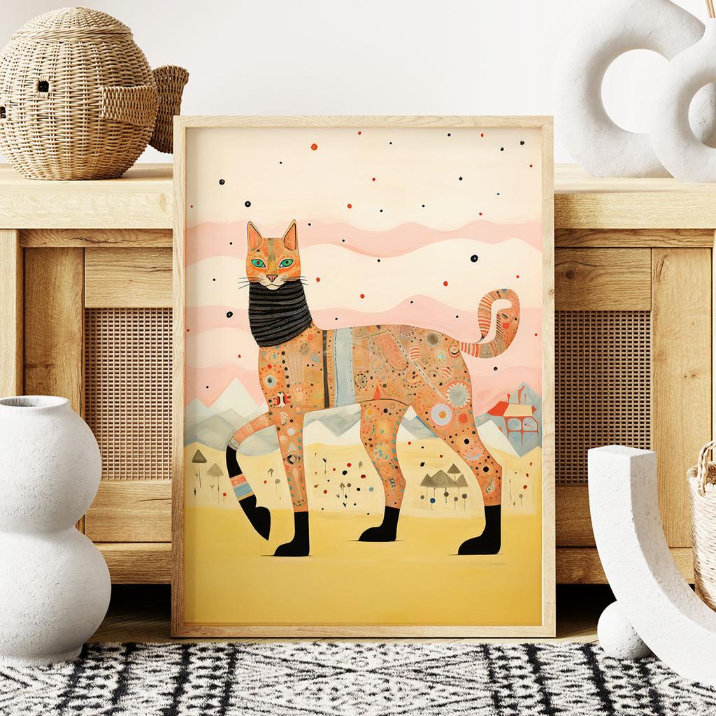 Plakát ilustrace vysoká kočka