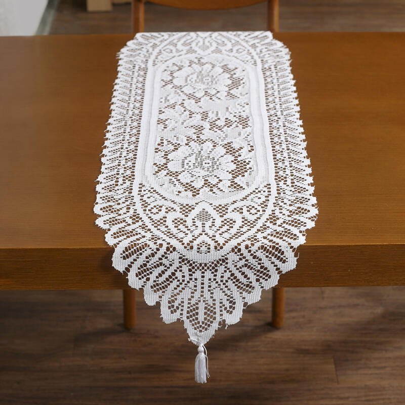 

French Lace Table Runner (33x127cm/White)
