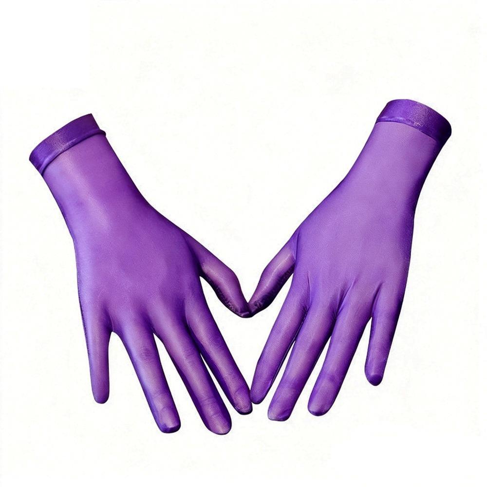 

Oily Glossy Transparent Gloves Thin Driving Gloves Sun Protection Gloves Outdoor Sun Protection фіолетовий