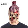 Halloween Night Decorations Scary Zombie Head Masque, Creepy Horror Latex Hood Masque Realistic Texture Ghost with Severed Hand, Party Cosplay Costume