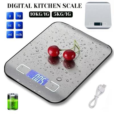 Bilancia da cucina elettronica digitale portatile con timer, display LED ad alta precisione, strumenti di misurazione del peso domestico