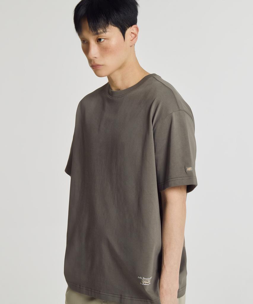 Nyuballanseu Nbneg21443 / Uni Essential Signature Short Sleeve T-Shirt (Gray Khaki)