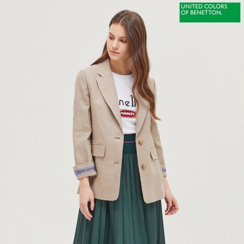 

Куртка Benetton Benetton Lettering Point Check Bajka1211 Bg beige/42