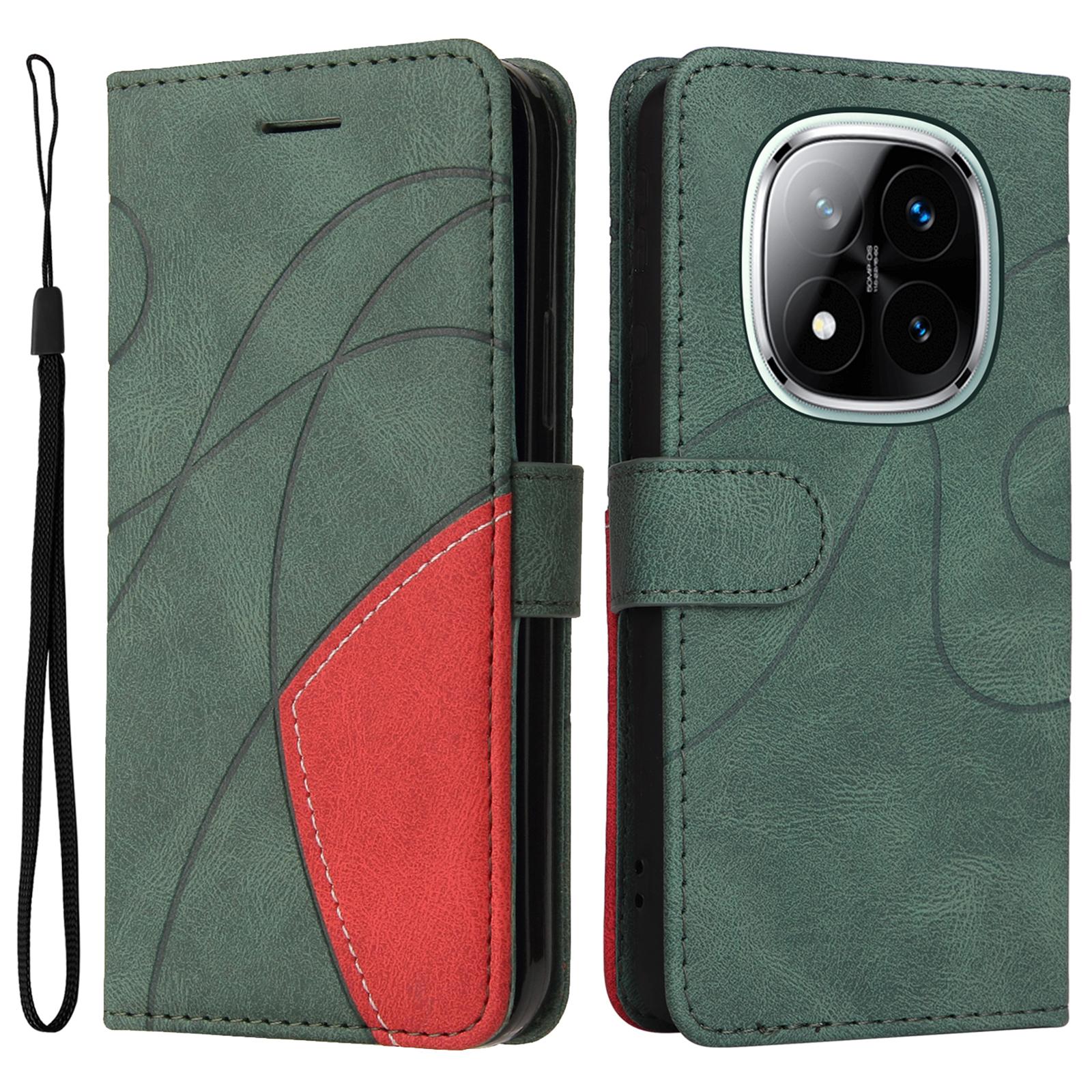 

For Xiaomi Redmi Note 14 Pro+ 5G/Note 14 Pro 5G/Poco X7 5G Leather Case Wallet Stand Color Splicing Phone Cover C
