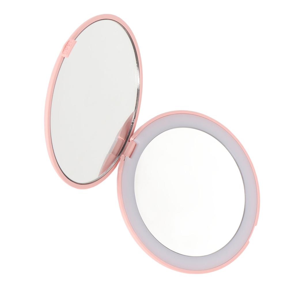3.5in LED Makeup Mirror Portable 1X 2X Magnification 6500K Folding Handheld Double Sided Lighted Mirror for Travel