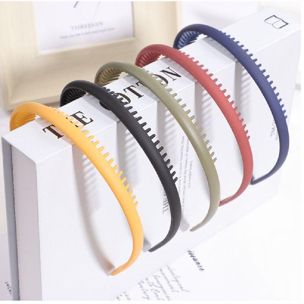 Hair Accessories Solid Color Matte Headband Non-slip Toothed Hair Band