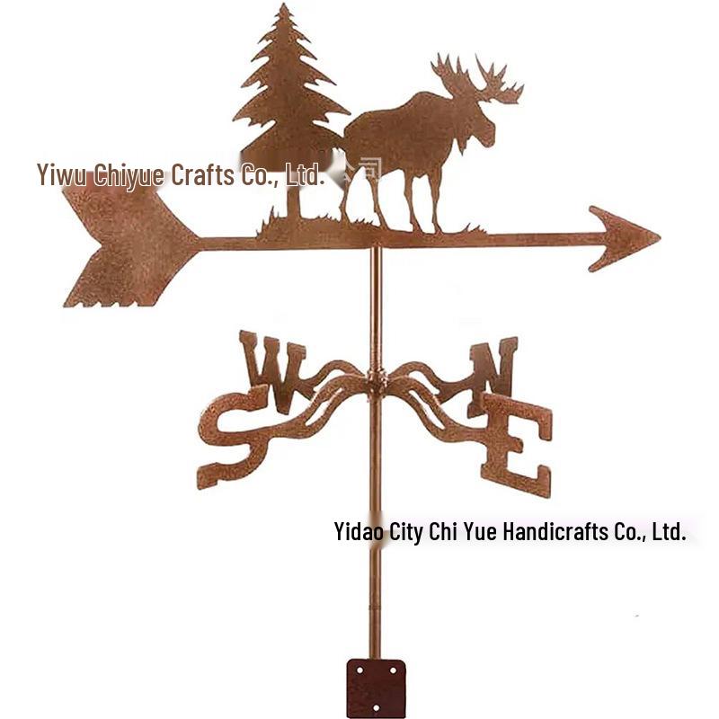 Weather Vane Ornament: Outdoor Wrought Iron Spray-Painted Roof Decoration Metal Craft