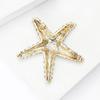 Gifts Starfish Pin Party Jewelry Metal Badge Classic Rhinestone Starfish Brooches  Women