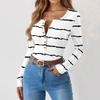 Women's Slim Bottom T-shirt Fashion Casual Gradient Printing Round Neck Pullover Long Sleeve Top