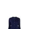 Polo Ralph Lauren FW22 Logo Embroidered Single-Breasted Long Sleeve Knit Sweater Women sweater Navy-Blue 211784759-001