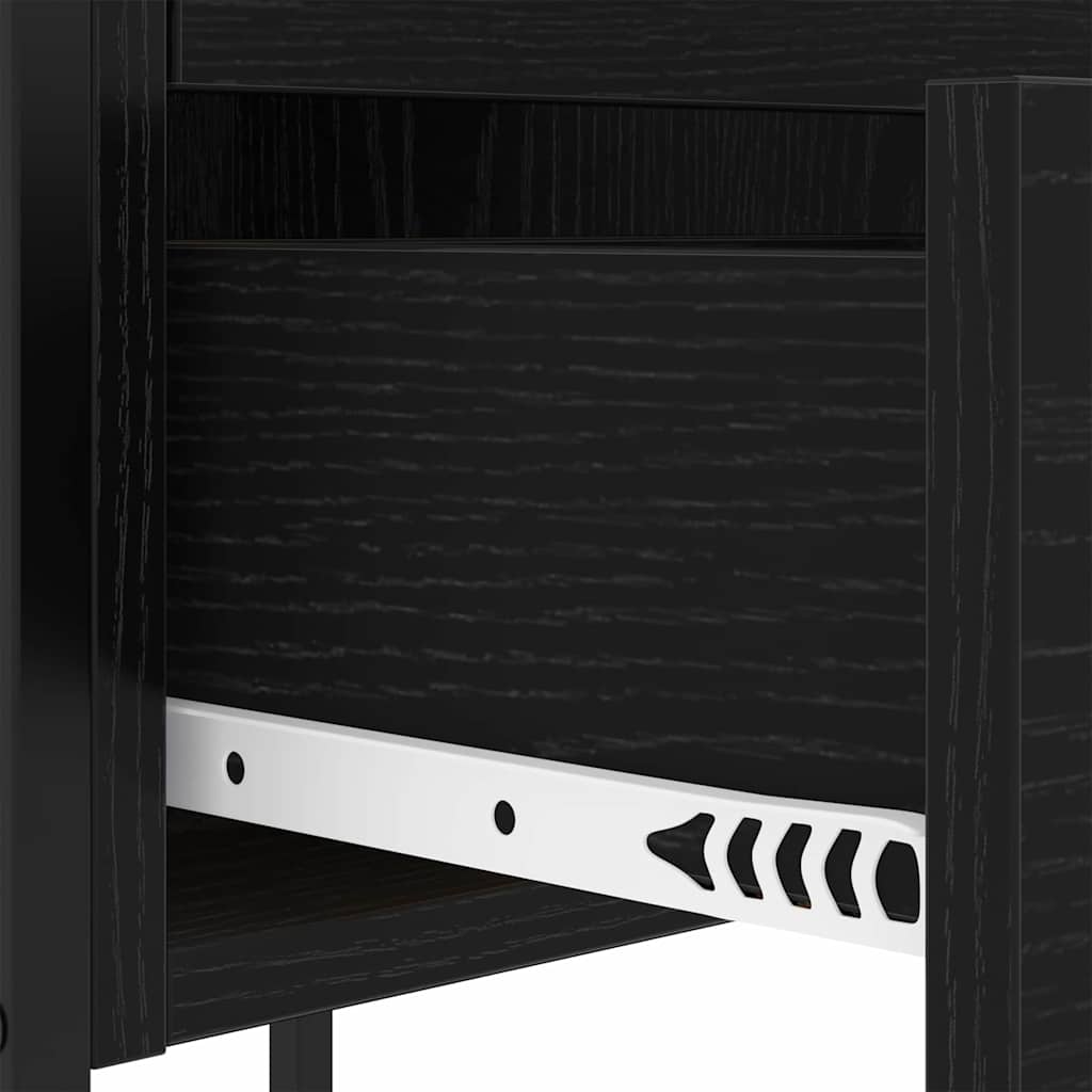 Nightstand Set (2 Pcs) Black Oak Effect 42 X 41 X 61 Cm