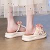 Platform-soled Flower Slippers Women's Summer Outer Wear Beach Shoes 2025 New Versatile Fashion One-word Drag Muffin Sandals