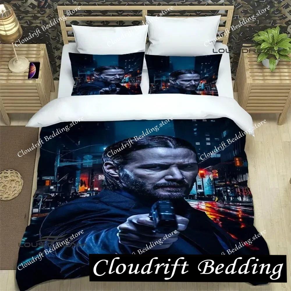 Movie John Wick Printed Bedding Sets Exquisite Bed Supplies Set Duvet Cover Bed Comforter Set Bedding Set Luxury Birthday Gift