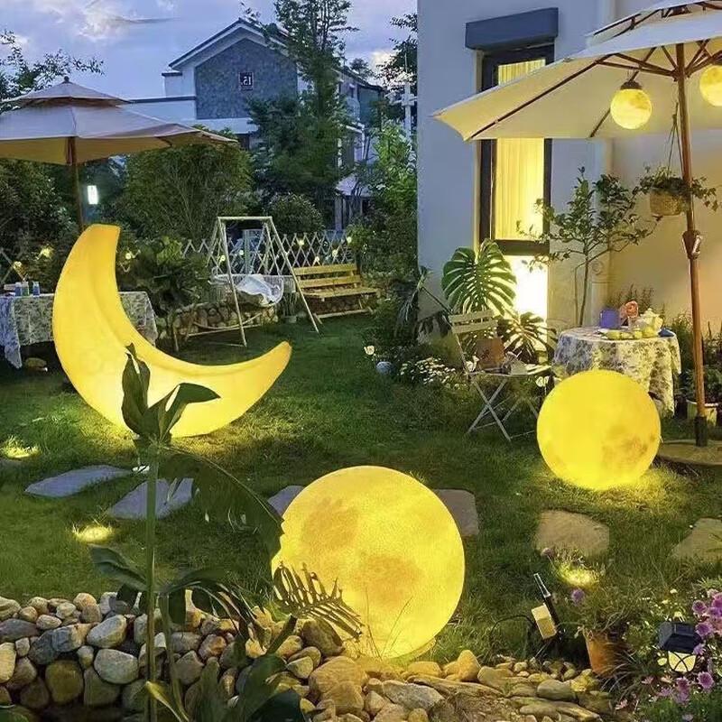 Heixie 30cm Outdoor Solar Moon Lamp
