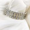 Double Row Wide Bangle Geometric Cuff Bracelet Classic Rhinestone Bracelets  For Women