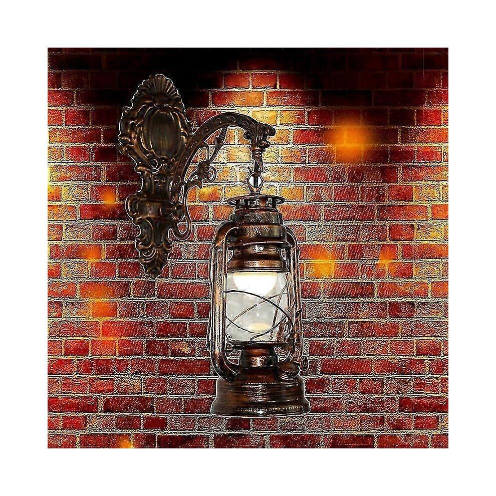 Vintage LED Wandleuchte Scheunenlaterne Retro Kohleöl Wandlicht Europäischer Antikstil