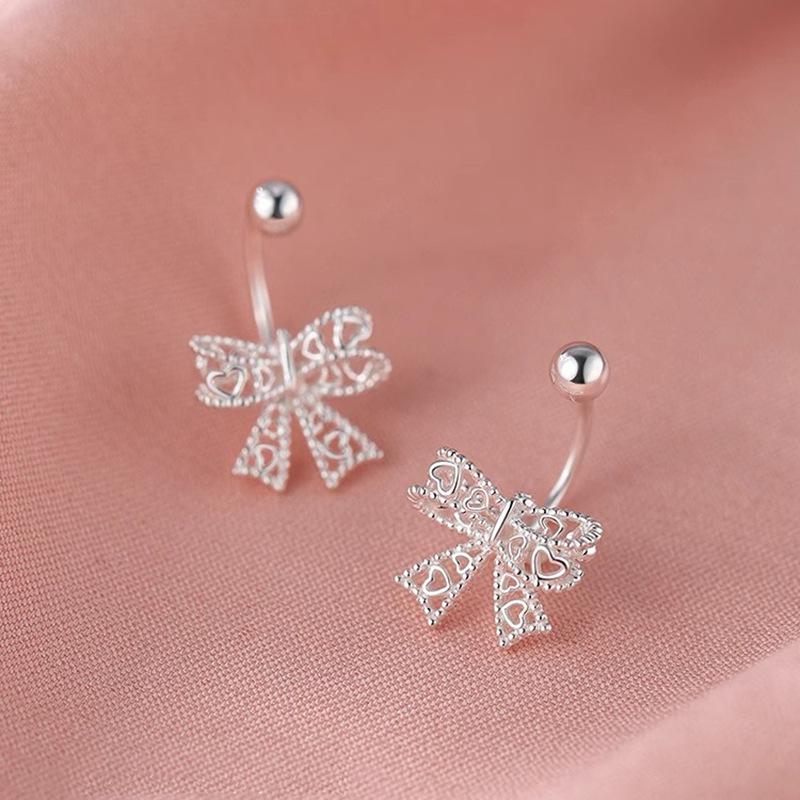 Hollow Butterfly Earrings for Women Screw Back Studs Light Luxury Vintage Minimalist Ear Jewelry