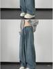 Men's Retro Washed Distressed Wide-Leg Jeans - American Trend