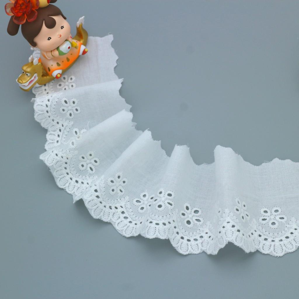 Embroidery Lace, Cotton Lace Clothing Accessories Lace Embroidery Hollow Flower Barcode, Cotton Lace