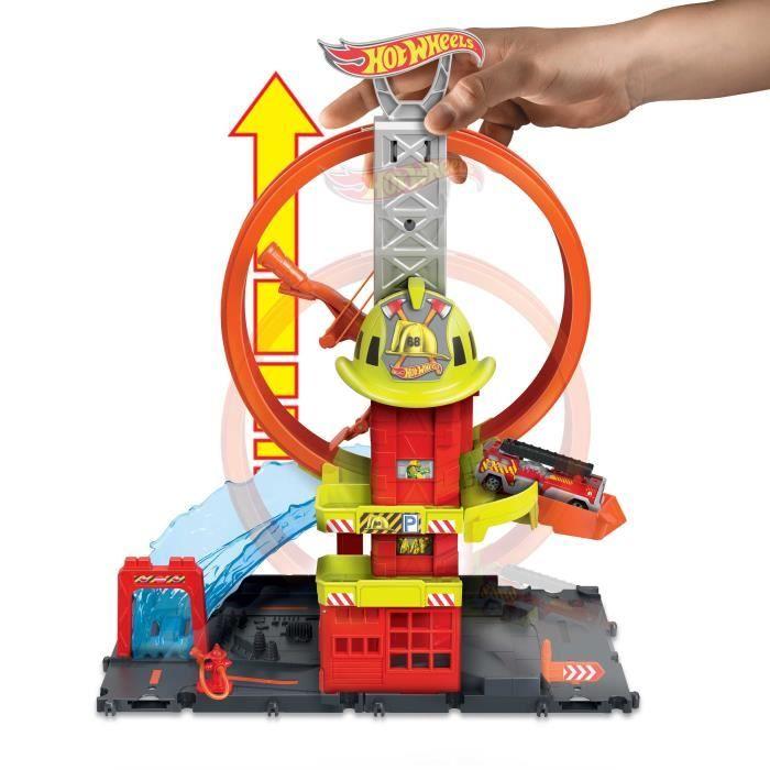 Caserne De Pompiers - Hot Wheels - Super Fire Station - Multicolore - 4 Ans - Inclus Camion De Pompiers