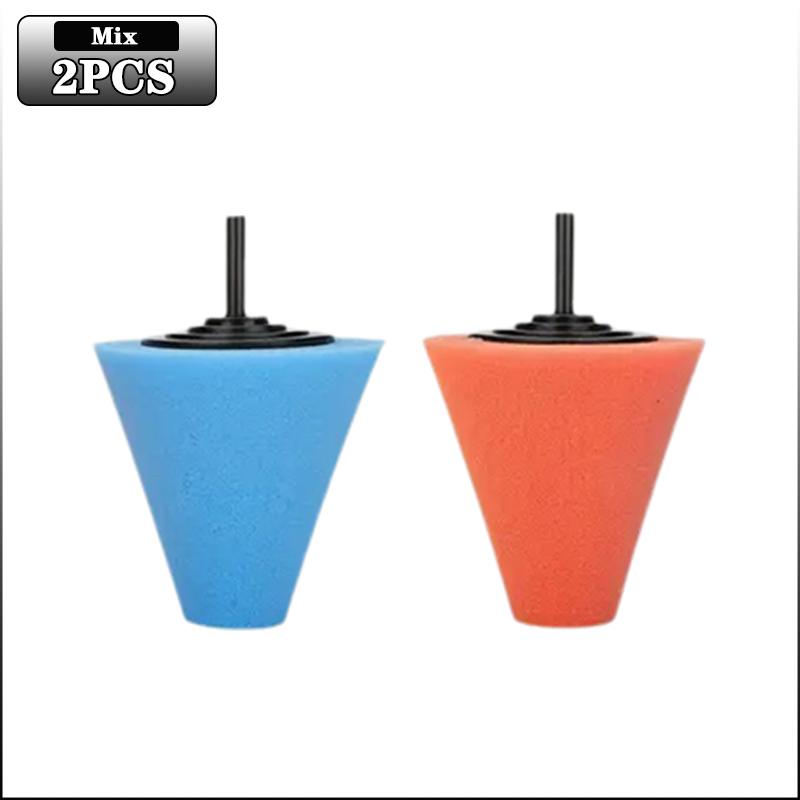 1-4PCS Car Hub Polishing Sponge Grinding Head Conical Sponge Wheel Buffer for Metal Plastic Automotive Wheel Detail Tool