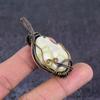 Biwa Pearl Handmade Copper Wire Wrap Jewelry Pendant 2.21" E9b18