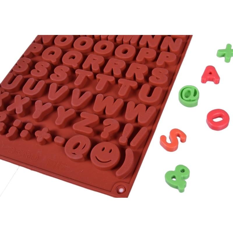 Buchstaben Silikonform für Schokolade & Kuchen, Cake Land, 17x29cm, 2cm Höhe, Backschokoladenform, Kuchen Dekorationsform